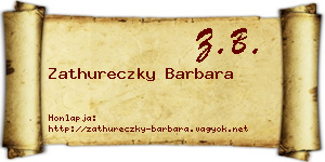 Zathureczky Barbara névjegykártya
